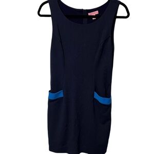 Lilly Pulitzer Navy Blue Zip up Back Dress With Pockets Size Small